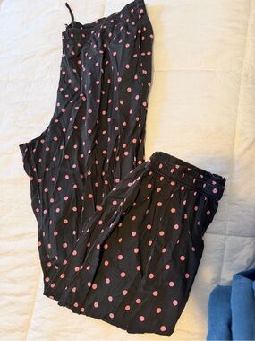 Victoria's Secret Black Pajama Pants with Pink Polka Dots